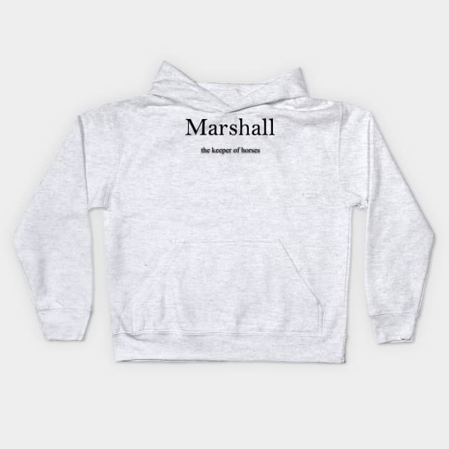 Marshall Name meaning Kids Hoodie by Demonic cute cat